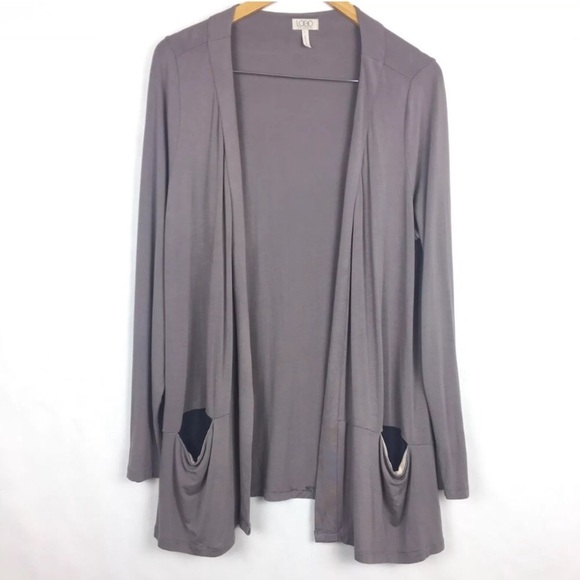 LOGO Lori Goldstein Open Cardigan Color Block read - Picture 1 of 6